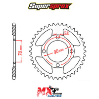 Supersprox Rear Sprocket 45T Honda CT110 AUST POST 1986-1998 11-Y2P-45