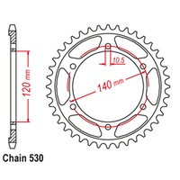 SuperSprox Rear Sprocket 40T for Suzuki TL1000S 1997-2002 >530