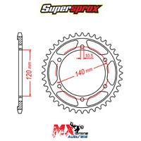 Supersprox Rear Sprocket 42T for Suzuki GSX1300R HAYABUSA 1999-2007 11-ZZR-42