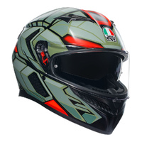 AGV Helmet K3 Decept Matt Black/Green/Red