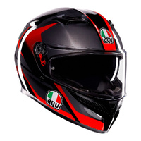 AGV Helmet K3 Striga Matt Black Grey Red
