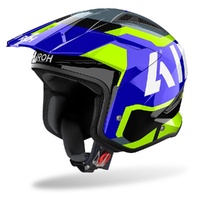 Airoh Helmet TRR 2 Trial Jupiter Blue Yellow Gloss