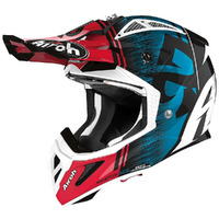 AIROH Helmet Aviator Ace Kybon Blue/Red Gloss