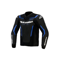 Alpinestars Jacket GP Force V2 Leather Airflow Black Metallic Blue 