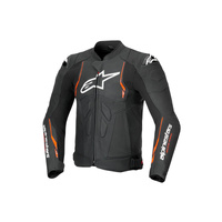 Alpinestars Jacket Dusk Airflow Leather Black Fluro Red 
