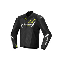 Alpinestars Jacket FASTer V3 Air Leather Black White Fluro Yellow 