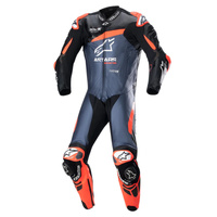 Alpinestars 1 Piece Suit GP Plus V4 Leather Black Red Fluro Dark Blue 