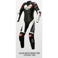 Alpinestars 1 Piece Suit Womens GP Plus Black White Bright Red 