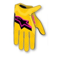 Alpinestars Gloves Supertech MX Gold Black Fluro Pink 