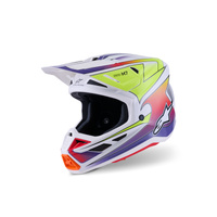 Alpinestars Helmet SM7 Fuse White Fluro Yellow Purple Glossy 