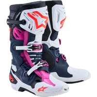 Alpinestars Boots MX27 Tech 10 Supervented Dark Blue White Black Fuchsia 