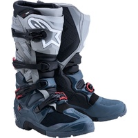 Alpinestars Boots MX27 Tech 7 Boots Drystar Enduro Dark Gray Mid Gray Bright Red 