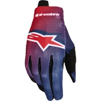 Alpinestars Gloves MX27 Youth Radar Fire Red Deep Blue 