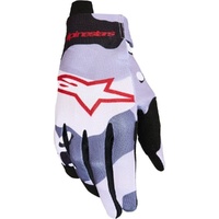 Alpinestars Gloves MX27 Youth Radar Ash Gray Light Lilac Red Black 
