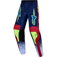 Alpinestars Pants 2027 Youth Fluid Drag Blue Navy Fire Red White 