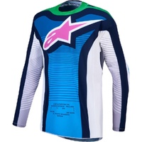 Alpinestars Jersey 2027 Techstar Maven White Blithe Blue Green Fluo 