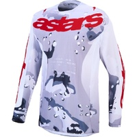 Alpinestars Jersey 2027 Racer Air Lone Gray Camo White Fire Red 
