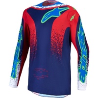 Alpinestars Jersey 2027 Fluid Drag Blue Navy Fire Red White 