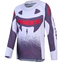 Alpinestars Jersey 2027 Youth Supertech Swan Light Lilac Dark Gray Red Fluo 