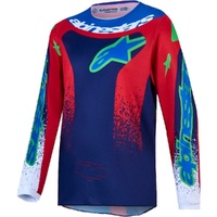 Alpinestars Jersey 2027 Youth Fluid Drag Blue Navy Fire Red White 