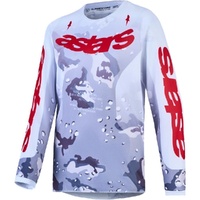 Alpinestars Jersey 2027 Youth Fluid Lone Gray Camo White Fire Red 