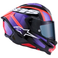 Alpinestars Helmet SR7 Lumen ECE06 Black Purple Fluro Red White Gloss 