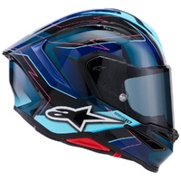 Alpinestars Helmet SR7 Kinetis ECE06 Black Blue Fluro Pink White Gloss 