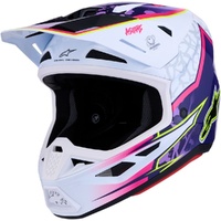 Alpinestars Helmet MX27 SM7 Blaster ECE06 Purple Pink White Glossy 
