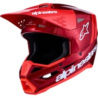 Alpinestars Helmet MX27 SM3 Radium ECE06 Red Hot Fluo White Glossy 