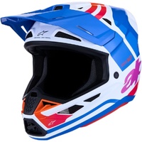 Alpinestars Helmet MX27 SM7 Core ECE06 White Blue Orange Pink Glossy 