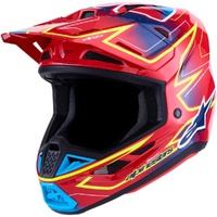 Alpinestars Helmet MX27 SM7 Cast ECE06 Red Yellow Fluo Blue Glossy 