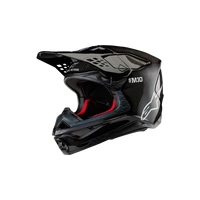 Alpinestars Helmet Supertech SM10 FIM2 Solid Black Gloss Carbon 