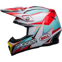Bell MOTO-9S Flex Tagger Edge White/Aqua Helmet