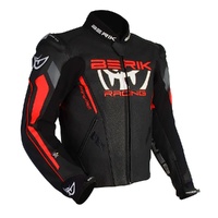 Berik Jacket Apex Leather Black/Fluro Red