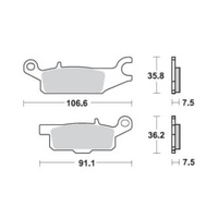 Pro X Front Left Brake Pads for Yamaha YFM250R RAPTOR 2008-2013 63.37.255102BX