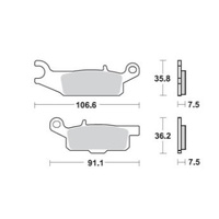 Pro X Front Right Brake Pads for Yamaha YFM700 KODIAK 2016-2025 63.37.265102BX