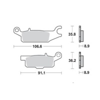 Pro X Rear Left Brake Pads for Yamaha YFM550 GRIZZLY 2009-2014 63.37.285102BX