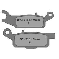 Pro X Rear Left Brake Pads for Yamaha YFM550 GRIZZLY 2009-2014 63.37.285102