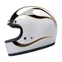 Biltwell Helmet Gringo Gloss White Flames 