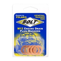 Bolt Polaris Engine Drain Plug Washer M12x20 Copper (5 Pack)