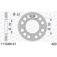 AFAM SC Alloy Racing Rear Sprocket 51T for Honda CR 80 R 1986-2002
