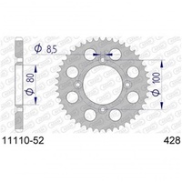 AFAM SC Alloy Racing Rear Sprocket 52T for Honda XR 100 R 1985-2003