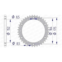 AFAM Racing Aluminium Rear Sprocket 42T for Yamaha YFM660 R 2001-2005