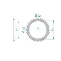 AFAM Racing Aluminium Rear Sprocket 44T for Yamaha YFS 200 BLASTER 1999-2006