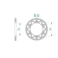AFAM Black Racing Aluminium Rear Sprocket 49T for Kawasaki KX 250 X 2021-2026