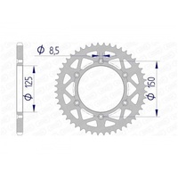 AFAM Orange Racing Aluminium Rear Sprocket 48T for Gas Gas MC 350 F 2022-2025