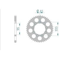 AFAM Racing Aluminium Rear Sprocket 49T for TM EN 450 Fi 2011-2018