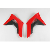 UFO Radiator Covers for Honda CRF250R 2018_2021 (OEM Red/Black)