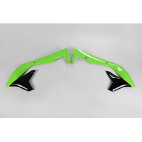UFO Radiator Covers for Kawasaki KX450F 2016_2018 (OEM Green/Black)