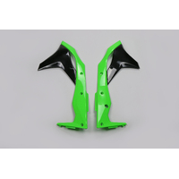 UFO Radiator Covers for Kawasaki KX250F 2017_2020 (OEM 17-18 & 20 Green/Black)